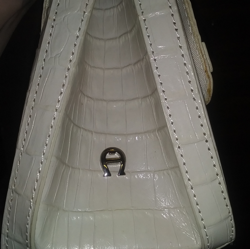 Vintage gator skin leather aigner bag
